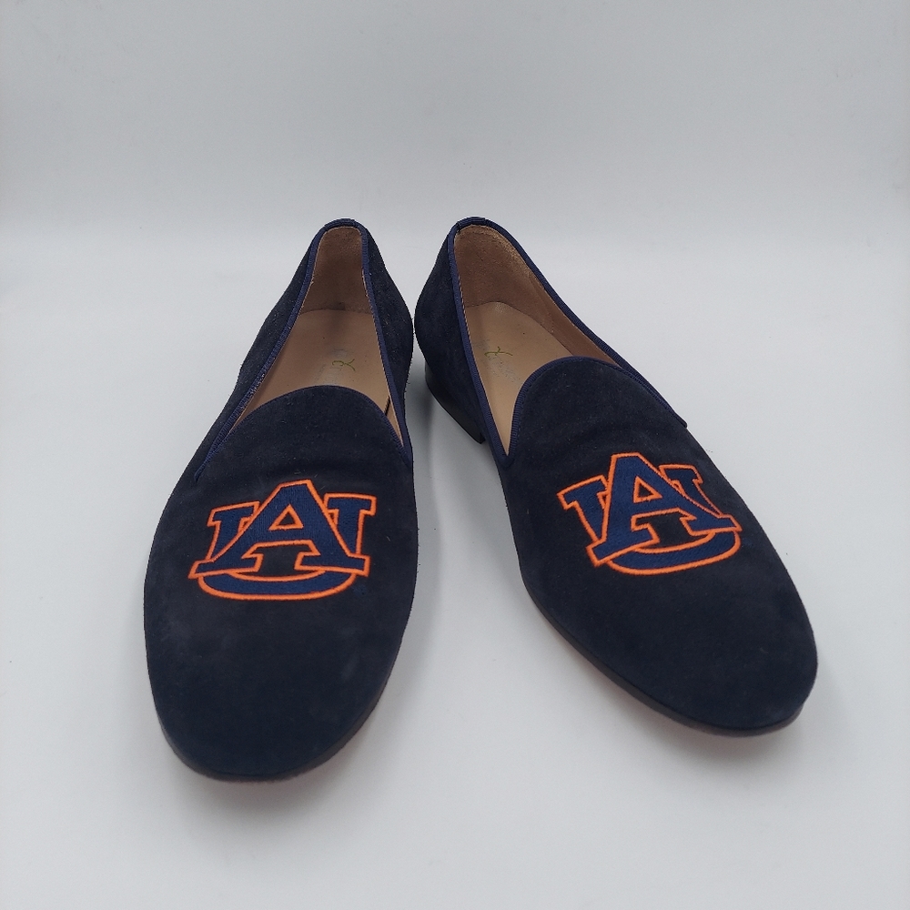 JP Crickets Auburn University Navy suede leather loafers